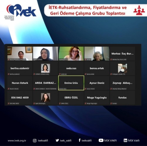 İETK- Ruhsatlandırma, Fiyatlandırma ve Geri Ödeme Çalışma Grubu Toplantısı